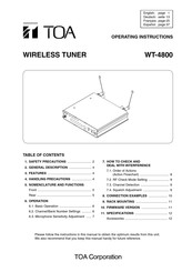 Toa WT-4800 Instrucciones De Uso