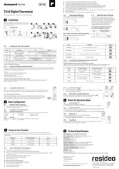 Honeywell Home T140 Guía De Instalación Y Usuario