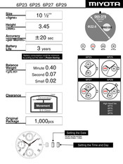 Miyota 6P2 Serie Manual De Instrucciones