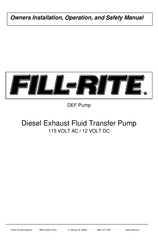 Tuthill FILL-RITE DEF Manual De Operación, Instalación Y Seguridad