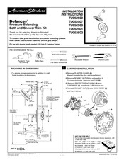 American Standard Delancey TU052508 Instrucciones De Instalación