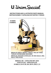 UnionSpecial 81500B2 Instrucciones Y Catalogo De Partes Y Piezas