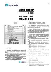 Progres Acronic diesel Manual De Utilización