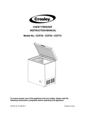 Crosley CCF35 Manual De Instrucciones