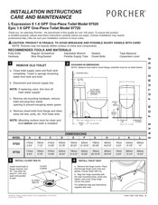 Porcher Epic 97720 Instrucciones De Instalación Cuidado Y Mantenimiento