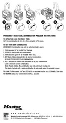 Master Lock Pro Serie Manual De Instrucciones
