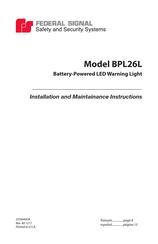 Federal Signal BPL26L Instrucciones De Instalación Y Mantenimiento