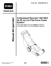 Toro Recycler 60V MAX Manual Del Operador