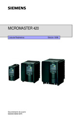 Siemens MICROMASTER 420 Documentación De Usuario