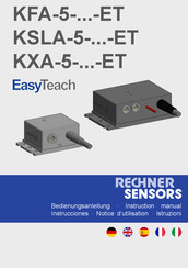 Rechner Sensors EasyTeach KXA-5-ET Serie Instrucciones