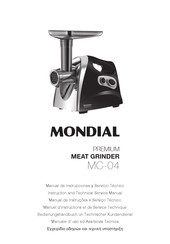 Mondial MC-04 Manual De Instrucciones Y Servicio Técnico