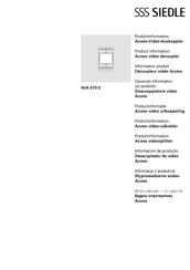 SSS Siedle AVA 670-0 Informacion De Producto