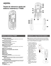 Nortel T7406E Tarjeta De Referencia Rápida