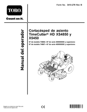 Toro TimeCutter HD XS4850 Manual Del Operador