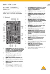 Behringer 150 RING MOD/NOISE/S&H/LFO Guia De Inicio Rapido