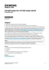 Siemens SIMATIC HMI KTP700F Información Del Producto