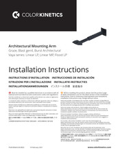 Color Kinetics Architectural Mounting Arm Instrucciones De Instalación