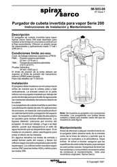 Spirax Sarco 200 Serie Instrucciones De Instalación Y Mantenimiento