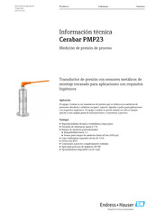 Endress+Hauser Cerabar PMP23 Información Técnica