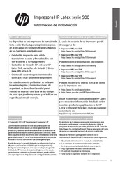 HP Latex 500 Serie Información De Introducción