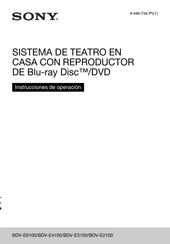 Sony BDV-E6100 Instrucciones De Operación