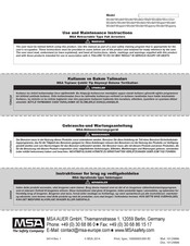 MSA 10119076 Instrucciones De Uso Y Mantenimiento