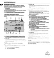 Behringer MICROMON MA400 Guia De Inicio Rapido