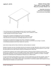 West Elm Modern Dining Table Instrucciones De Ensamblaje