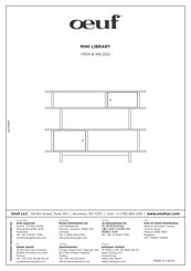 Oeuf MINI LIBRARY 1ML002 Manual De Instrucciones