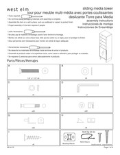 West Elm sliding media tower Instrucciones De Ensamblaje