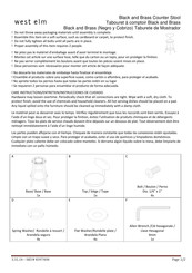 West Elm Black and Brass Counter Stool Instrucciones De Ensamblaje