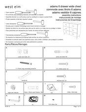 West Elm adams 6 drawer wide chest Instrucciones De Ensamblaje