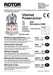 ROTOR Vitamat PowerJuicer Manual De Instrucciones