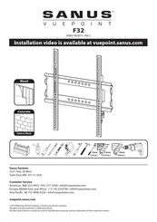 SANUS VuePoint F32 Manual Del Usuario