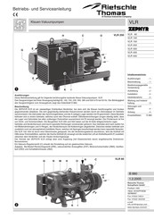 Rietschle Thomas ZEPHYR VLR 60 Manual De Instrucciones Y De Servicio