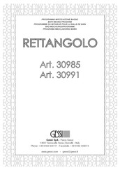 Gessi RETTANGOLO 30991 Manual Del Usuario