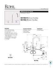 Rohl BA106X-2 Manual De Instrucciones