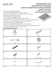 West Elm storage platform bed Instrucciones De Ensamblaje