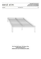 West Elm Box Frame Bed Frame Queen Instrucciones De Ensamblaje