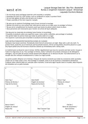 West Elm Lacquer Storage Desk Set - Box File + Bookshelf Instrucciones De Ensamblaje