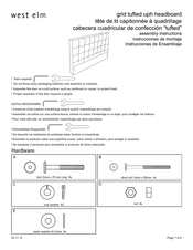 West Elm grid tufted uph headboard Instrucciones De Ensamblaje