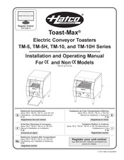 Hatco Toast-Max TM-10 Serie Manual De Instalación Y Funcionamiento