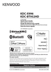 Kenwood KDC-BT952HD Guia De Inicio Rapido