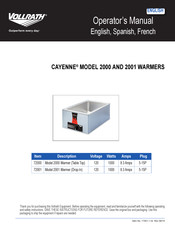 Vollrath 72001 Manual Del Operador