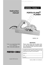 Porter Cable PORTA-PLANE 126 Manual De Instrucciones