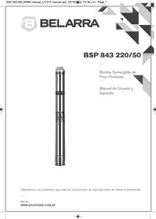 Belarra BSP 843 220/50 Manual Del Usuario