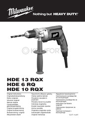 Milwaukee HDE 13 RQX Manual Original