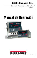 Rice Lake Weighing Systems 880 Performance Serie Manual De Operación