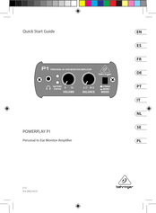 Behringer POWERPLAY P1 Guia De Inicio Rapido