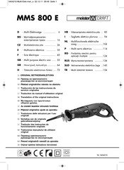 MeisterCraft MMS 800 E Manual Del Usuario